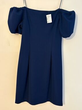 Women’s sz  M Navy Puff-Sleeve Dress